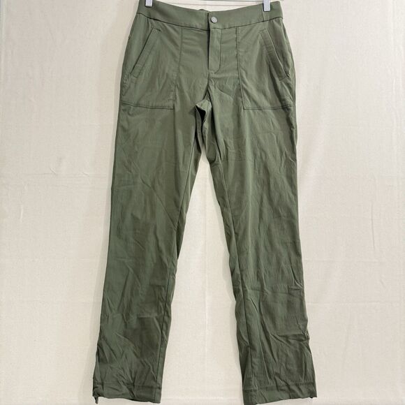 Athleta Pants Women Sz 6 Green Semi-Fitted Mid-Rise Utility Lightweight - Picture 1 of 11